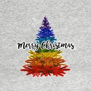 rainbow merry christmas tree T-Shirt